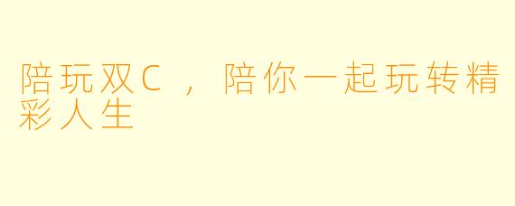 陪玩双C，陪你一起玩转精彩人生