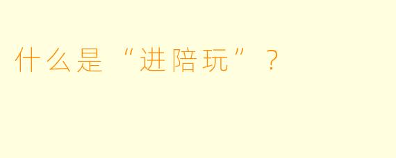 什么是“进陪玩”？