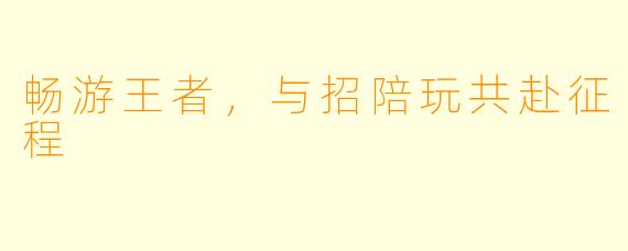 畅游王者，与招陪玩共赴征程