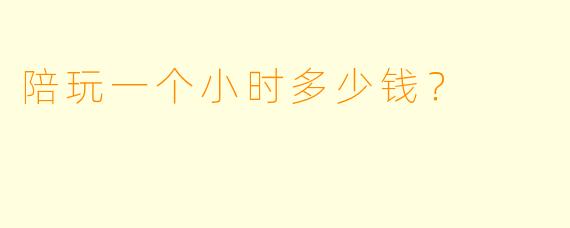 陪玩一个小时多少钱？
