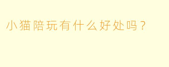 小猫陪玩有什么好处吗？