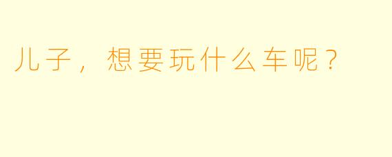 儿子，想要玩什么车呢？