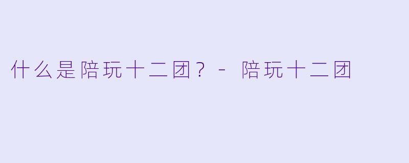 什么是陪玩十二团？