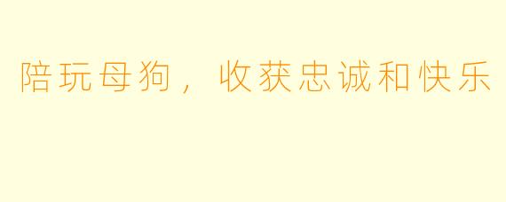 陪玩母狗，收获忠诚和快乐