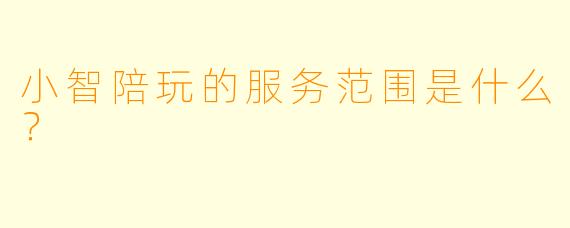 小智陪玩的服务范围是什么？
