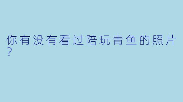 你有没有看过陪玩青鱼的照片？  