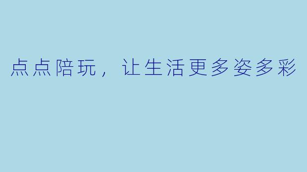 点点陪玩,让生活更多姿多彩