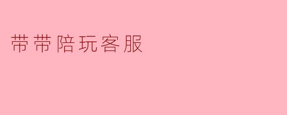 带带陪玩客服可以提供哪些游戏服务？