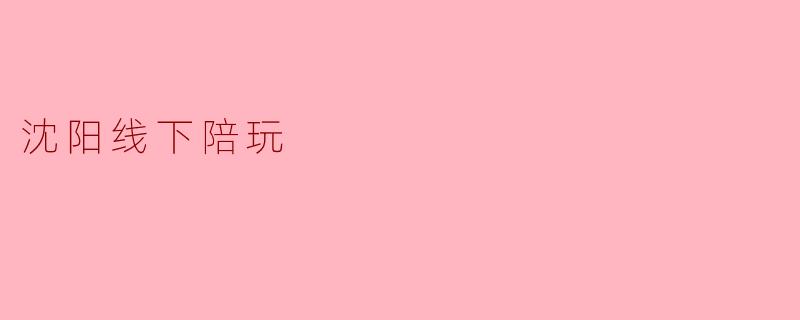 沈阳线下陪玩