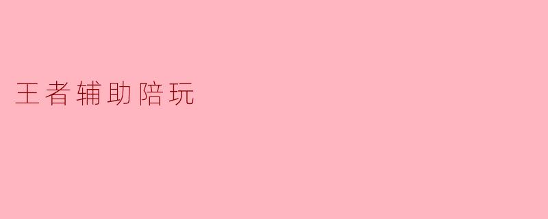 王者辅助陪玩是什么意思？