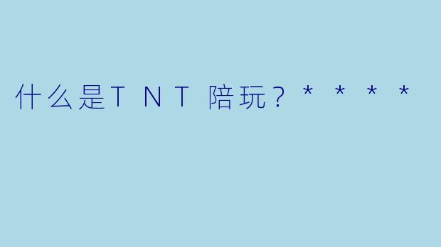 什么是TNT陪玩？****