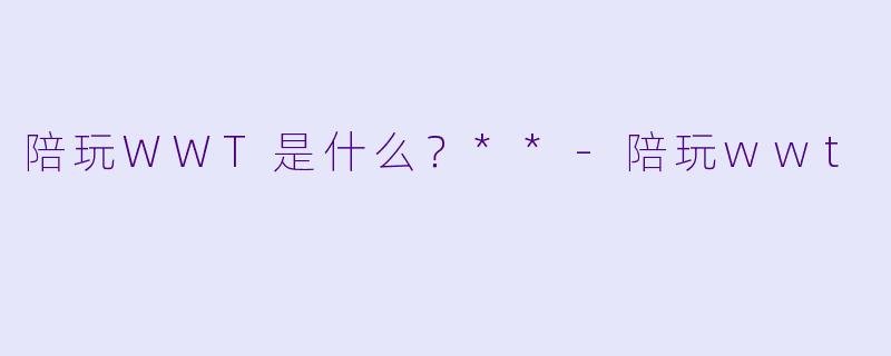 陪玩WWT是什么？**