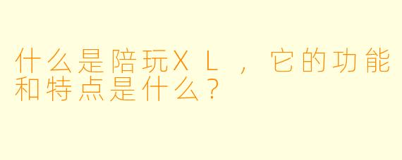 什么是陪玩XL,它的功能和特点是什么?
