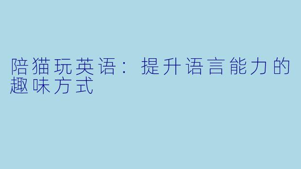 陪猫玩英语：提升语言能力的趣味方式