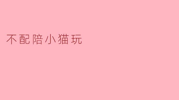 为什么我总是觉得自己不配陪小猫玩呢？