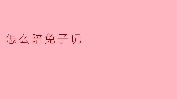 如何和兔子快乐地玩耍