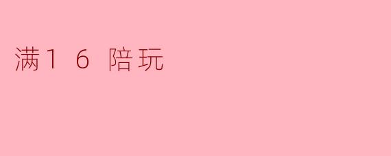满16陪玩