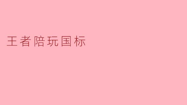 王者陪玩国标