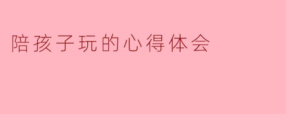 陪孩子玩耍的心得体会