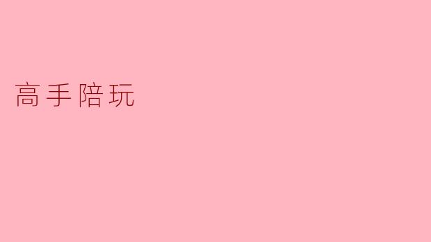 掌握游戏乐趣,高手陪玩带你领略不同的游戏体验