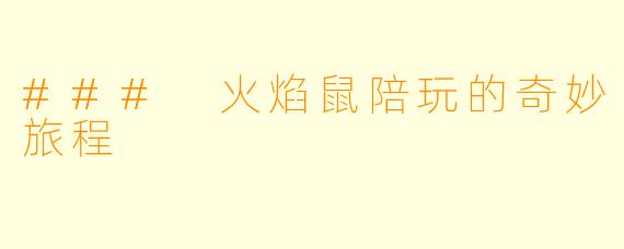 ### 火焰鼠陪玩的奇妙旅程
