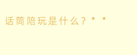 话筒陪玩是什么？**