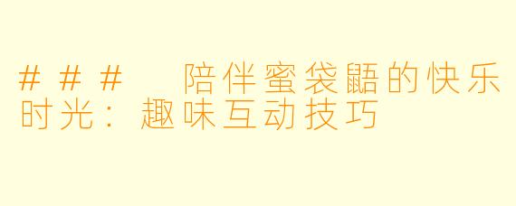 ### 陪伴蜜袋鼯的快乐时光：趣味互动技巧