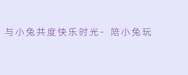 与小兔共度快乐时光-陪小兔玩
