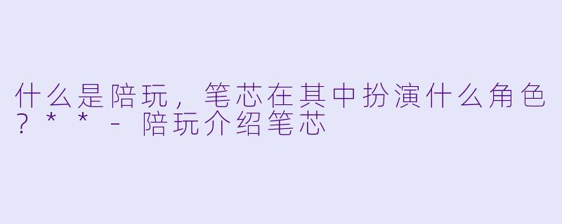 什么是陪玩,笔芯在其中扮演什么角色?**