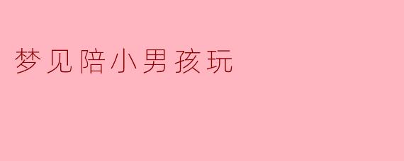 梦见陪小男孩玩