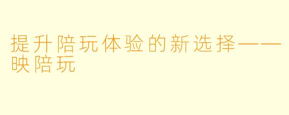 提升陪玩体验的新选择——映陪玩