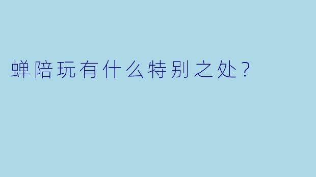 蝉陪玩有什么特别之处？
