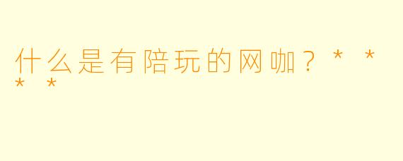 什么是有陪玩的网咖？****