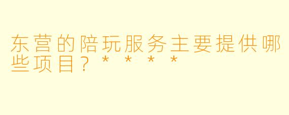 东营的陪玩服务主要提供哪些项目?****
