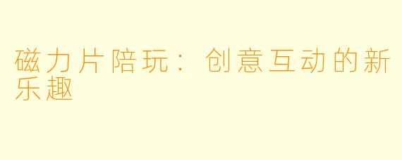 磁力片陪玩:创意互动的新乐趣