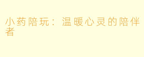 小药陪玩：温暖心灵的陪伴者