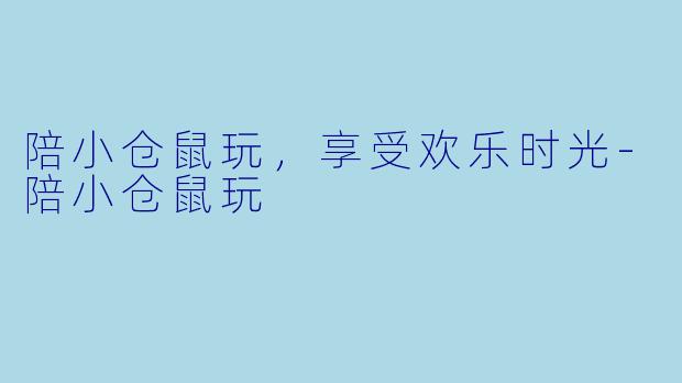 陪小仓鼠玩，享受欢乐时光-陪小仓鼠玩