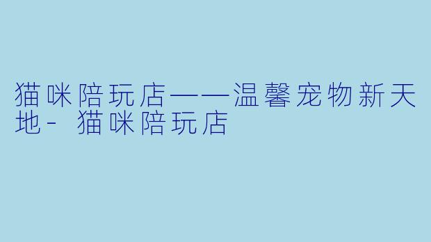 猫咪陪玩店——温馨宠物新天地-猫咪陪玩店