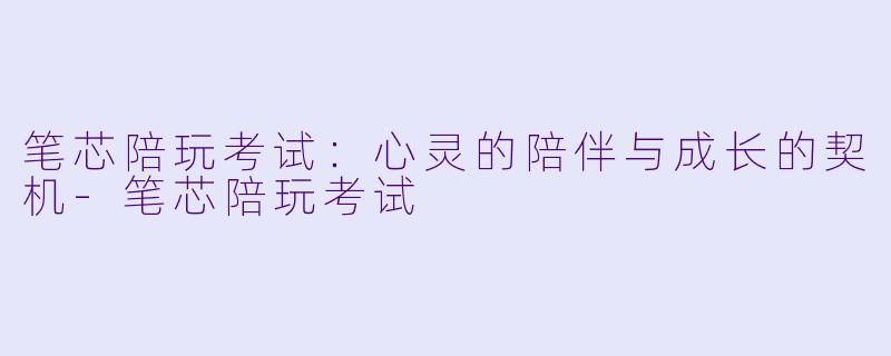 笔芯陪玩考试:心灵的陪伴与成长的契机