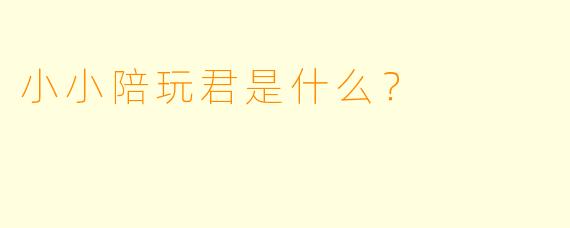 小小陪玩君是什么？  