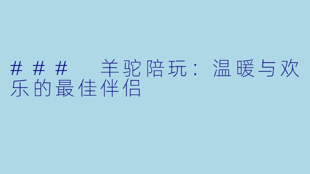 ### 羊驼陪玩：温暖与欢乐的最佳伴侣