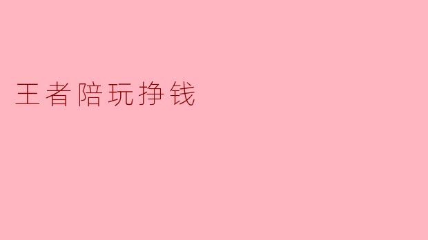 王者陪玩:在游戏中实现财富与乐趣的双赢