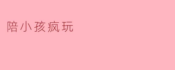 陪伴是最好的快乐：与小孩疯玩的日子
