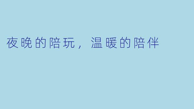 夜晚的陪玩，温暖的陪伴