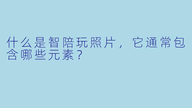 什么是智陪玩照片，它通常包含哪些元素？