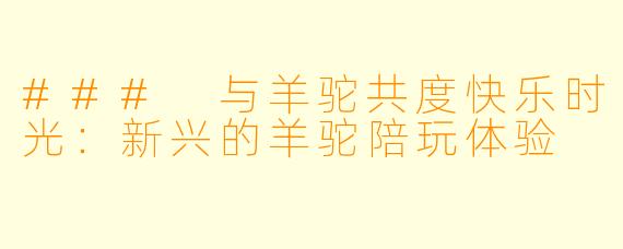 ### 与羊驼共度快乐时光：新兴的羊驼陪玩体验