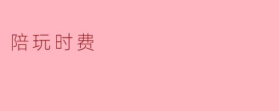 陪玩时费