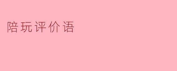 陪玩评价语