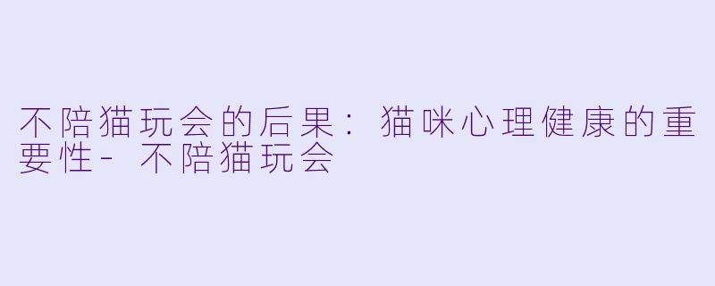 不陪猫玩会的后果：猫咪心理健康的重要性-不陪猫玩会