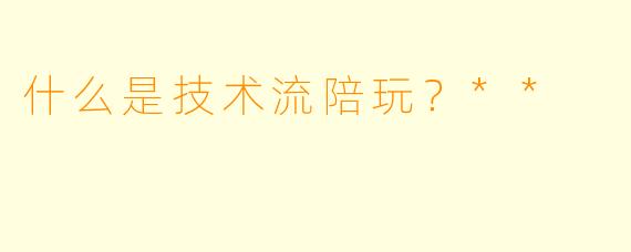 什么是技术流陪玩？**